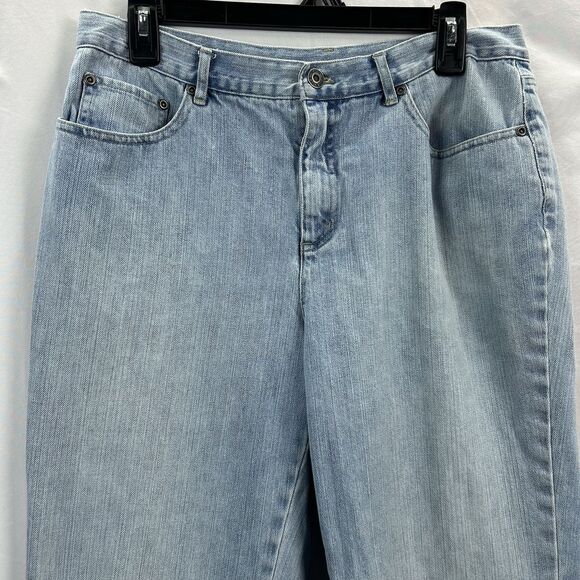 Talbots Blue Jeans Women’s 12  High Rise Light Wash Straight Leg Vintage Cotton - Picture 2 of 9